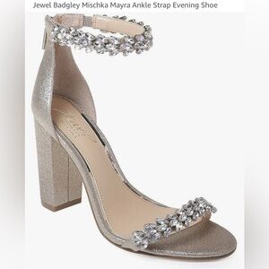 Jewel Badgley Mischa Mayra Ankle Strap - Rhinestone Block Heel